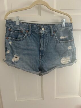 Madewell Light Blue Distressed Denim Cutoff Shorts